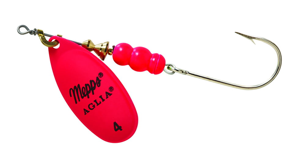 Mepps Aglia In-Line Spinner 1/3 oz, Plain Treble Hook, Hot Pink Blade, B4P HP