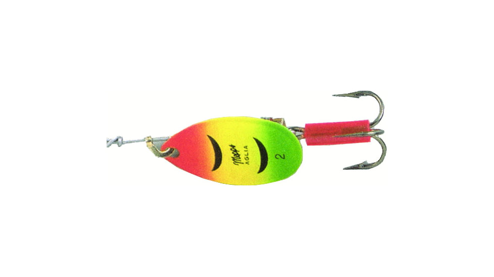 Mepps Aglia In-Line Spinner 1/4 oz, Plain Treble Hook, Hot Firetiger Blade, B3 HFT