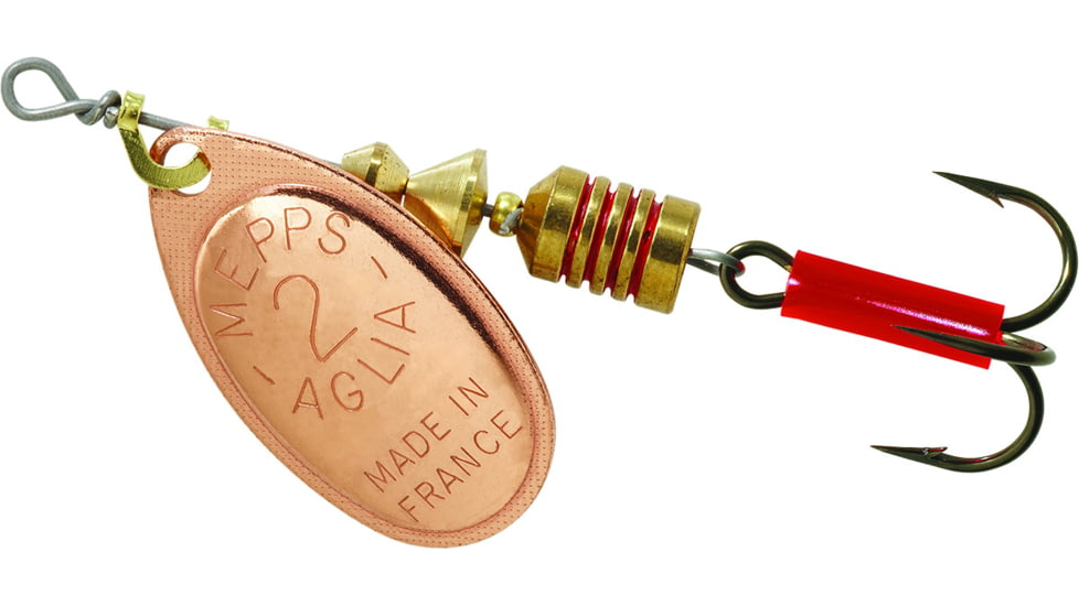 Mepps Aglia In-Line Spinner 1/6 oz, Plain Treble Hook, Copper Blade, B2 C