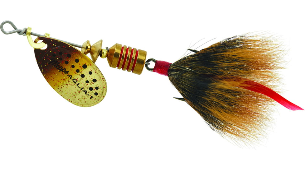 Mepps Aglia In-Line Spinner, 1/8 oz, Dressed Treble Hook, Brown Trout Blade &amp; Brown Tail, B1ST BRT-BR