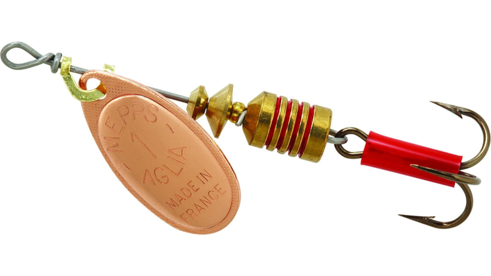 Mepps Aglia In-Line Spinner 1/8 oz, Plain Treble Hook, Copper Blade, B1 C