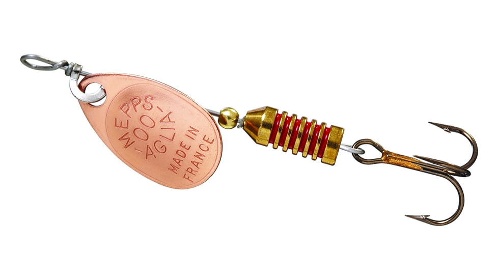 Mepps Aglia Ultra Lites In-Line Spinner, 1/18 oz, Single Hook, Copper Blade, B00 C