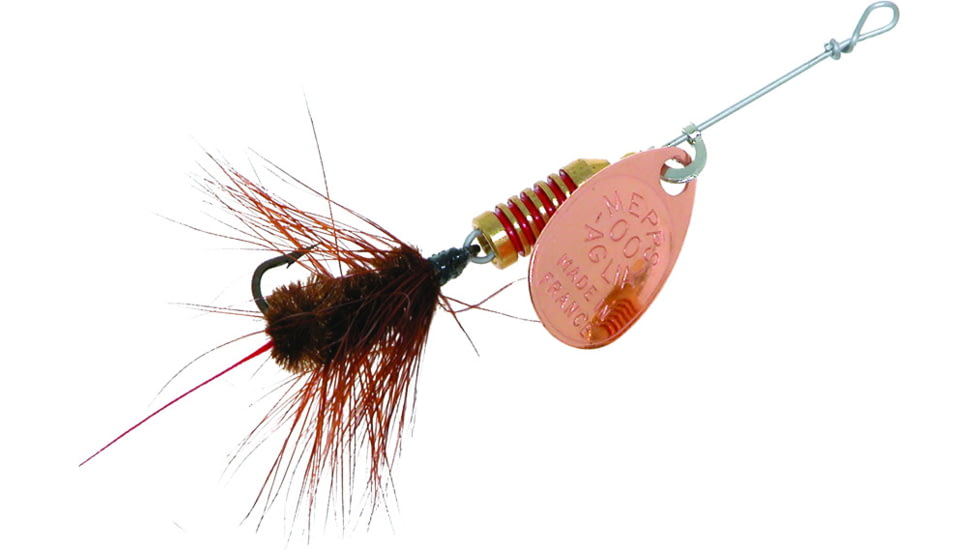 Mepps Aglia Ultra Lites In-Line Spinner, 1/18 oz, Single Hook, Gold Blade with Brown Tail, B00W G-BR