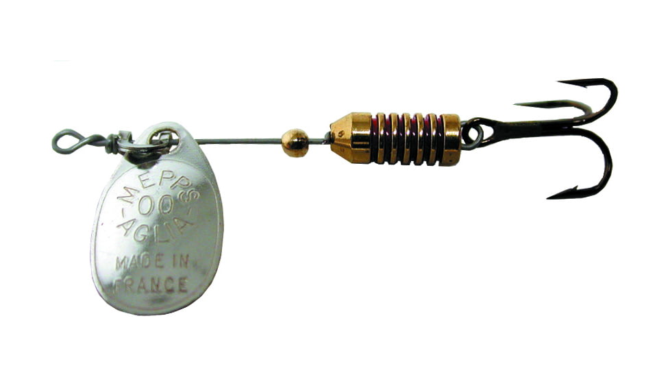 Mepps Aglia Ultra Lites In-Line Spinner, 1/18 oz, Treble Hook, Silver Blade, B00 S