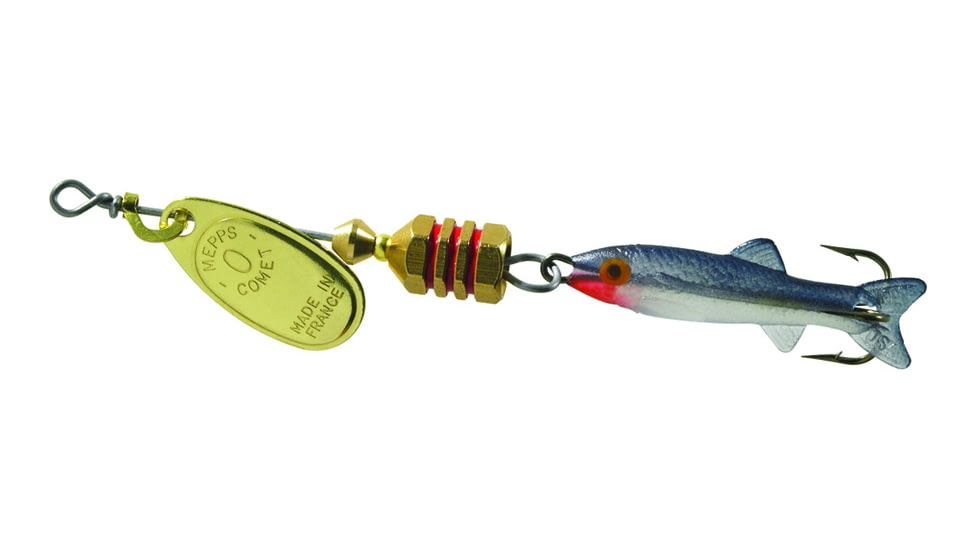 Mepps Comet Mino In-Line Spinner, 1 1/4in, 1/9 oz, Gold Blade with Shad Mino, Floating, C0M G