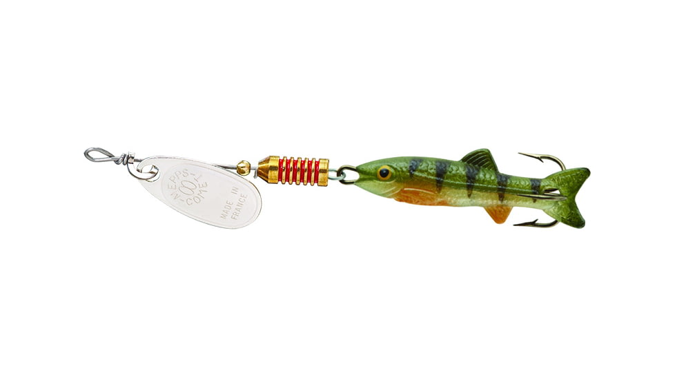 Mepps Comet Mino In-Line Spinner 1/18 oz Silver-Perch, C00M S-PCH