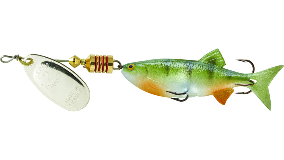 Mepps Comet Mino In-Line Spinner 1/4 oz Silver-Perch, C2M S-PCH