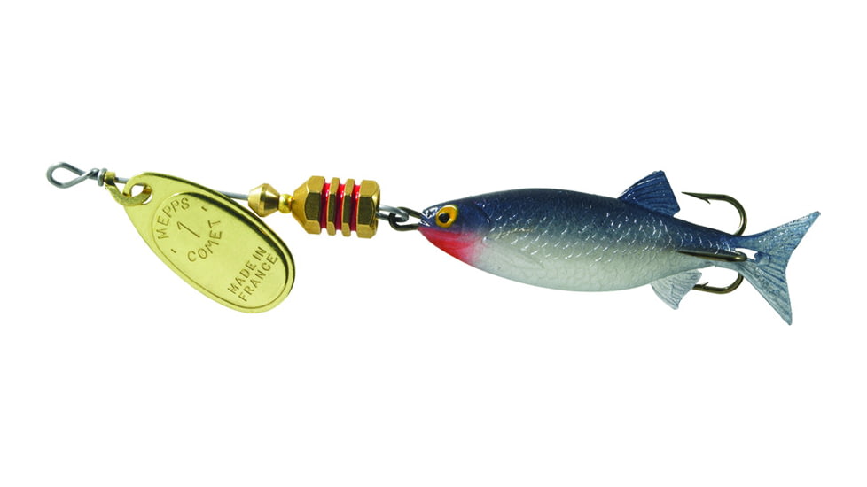 Mepps Comet Mino In-Line Spinner, 1 7/8in, 1/6 oz, Gold Blade with Shad Mino, Floating, C1M G