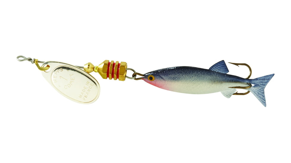 Mepps Comet Mino In-Line Spinner, 1 7/8in, 1/6 oz, Silver Blade with Shad Mino, Floating, C1M S