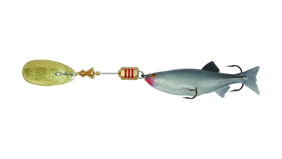 Mepps Comet Mino In-Line Spinner, 2 1/2in, 1/4 oz, Gold Blade with Shad Mino, Floating, C2M G