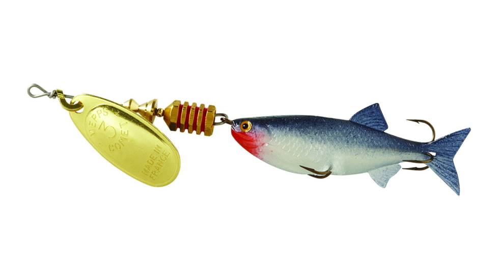 Mepps Comet Mino In-Line Spinner, 2 1/2in, 5/16 oz, Gold Blade with Shad Mino, Floating, C3M G