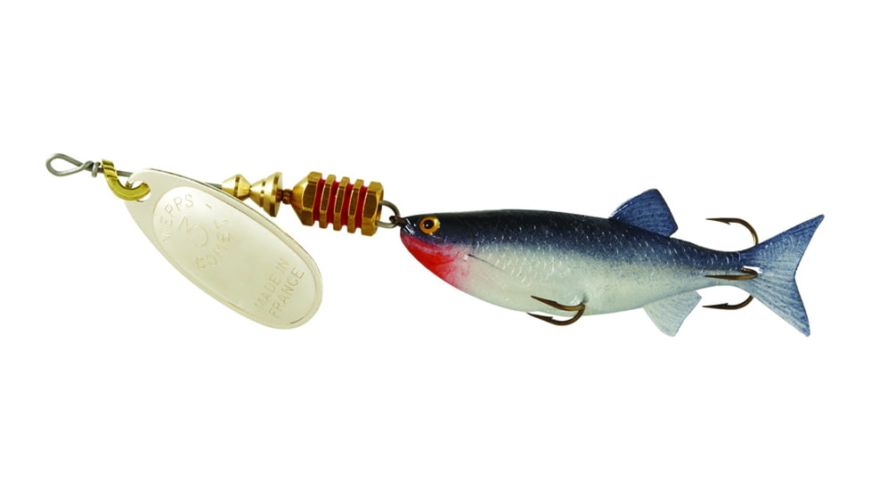 Mepps Comet Mino In-Line Spinner, 2 1/2in, 5/16 oz, Silver Blade with Shad Mino, Floating, C3M S