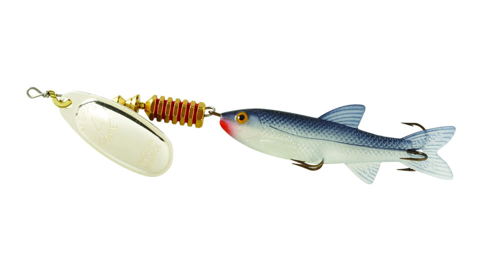 Mepps Comet Mino In-Line Spinner, 3in, 7/16 oz, Silver Blade with Shad Mino, Floating, C4M S