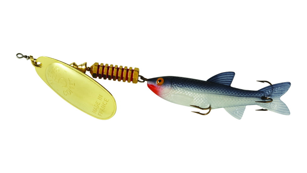 Mepps Comet Mino In-Line Spinner, 4in, 1/2 oz, Gold Blade with Shad Mino, Floating, C5M G