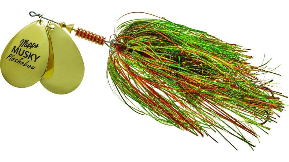 Mepps Double Blade Musky Flashabou, Gold/Firetiger, 1 1/2 oz, MFD7T G2-FT