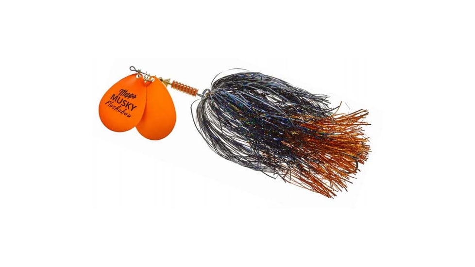 Mepps Double Blade Musky Flashabou, Hot Orange/Black/Orange, 1 1/2 oz, MFD7T HO2-BO