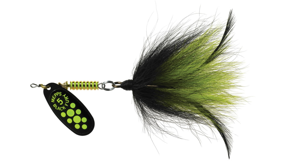Mepps Musky Killer-Bucktail, chart dot-black/chart, 3/4oz, BFM CH-BC