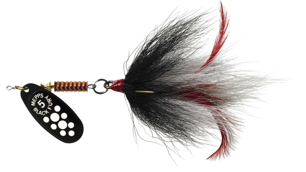 Mepps Musky Killer-Bucktail, white dot-black/white, 3/4oz, BFM W-BW