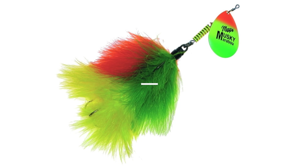Mepps Musky Marabou In-Line Spinner, 5/0 Treble Hook, Hot Firetiger Blade With Firetiger Tail, 1 1/4oz, MM7T HFT-FT