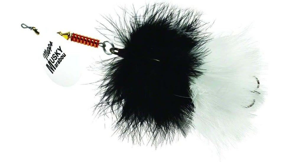 Mepps Musky Marabou In-Line Spinner, Hot White/Black/White, 1 1/4oz, MM7T HW-BW