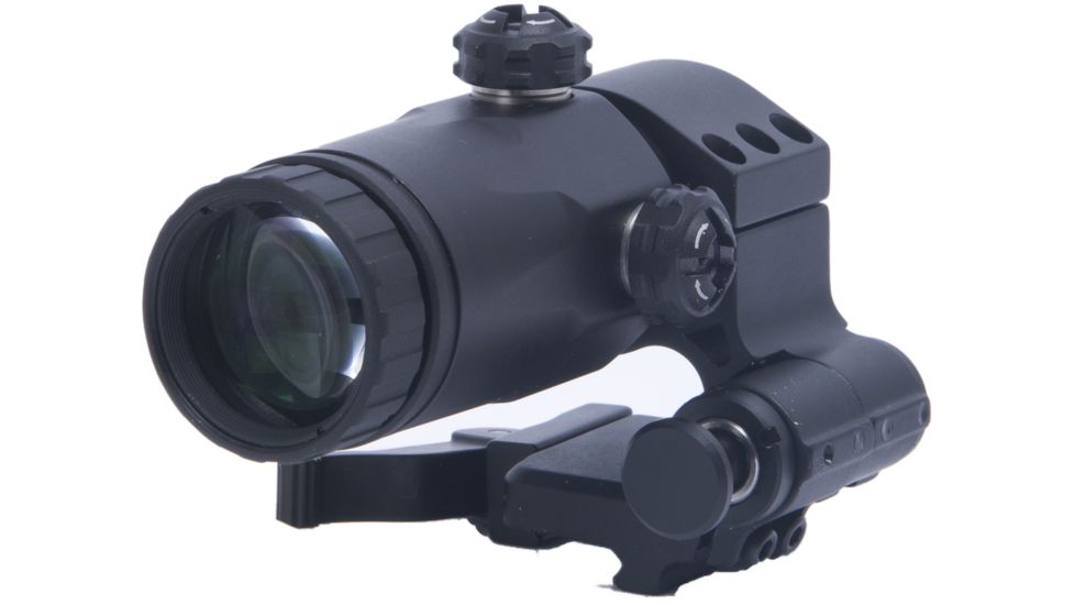 Meprolight Mepro MX3-F 3x Magnifier for Reflex &amp; Red Dot Sights w/Flip Mount, Black, MX3-FLIP