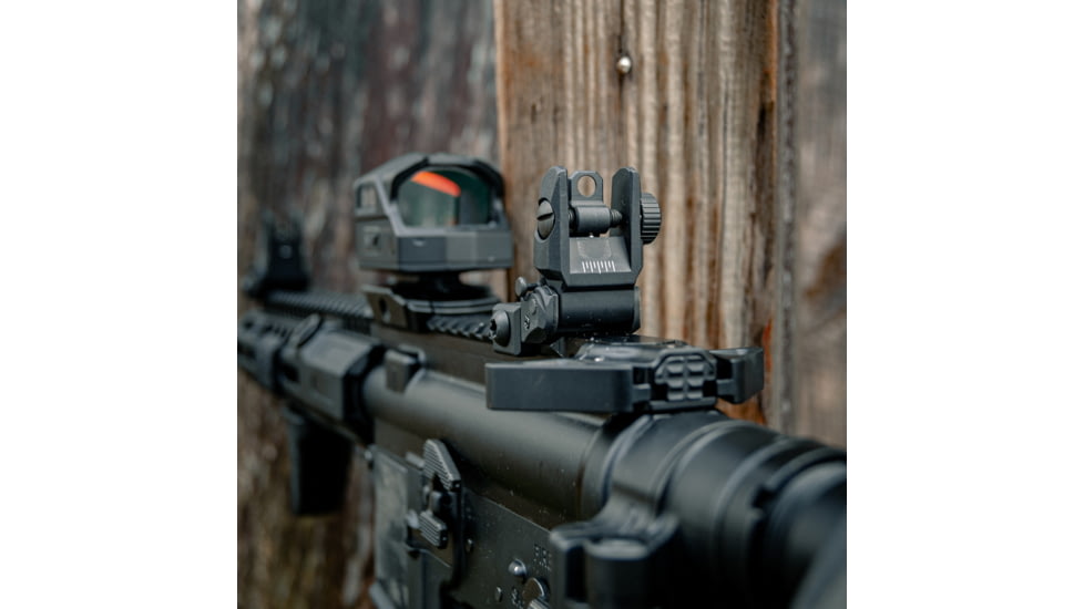 Meprolight CABS Co-Witness Adjustable Back-up Tritium Rifle Sights, Green Swiss Tritium Front, Black, 407100