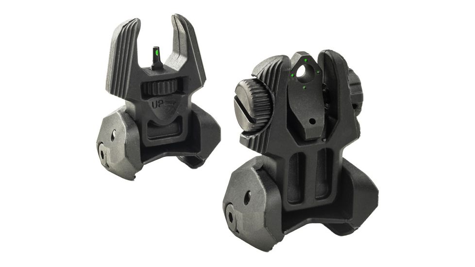 USED Meprolight Flip-Up Front &amp; Rear Tritium Sight Set, 2 Rear Dots, Black, FRBS M2D, EDEMO2
