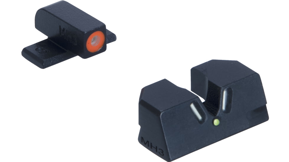 Meprolight Hyper-Bright V-Sight Sig 9Mm/.357Sig P-Series Dovetailed, #8/#8 - O Ring, Black Orange Ring, 401503131