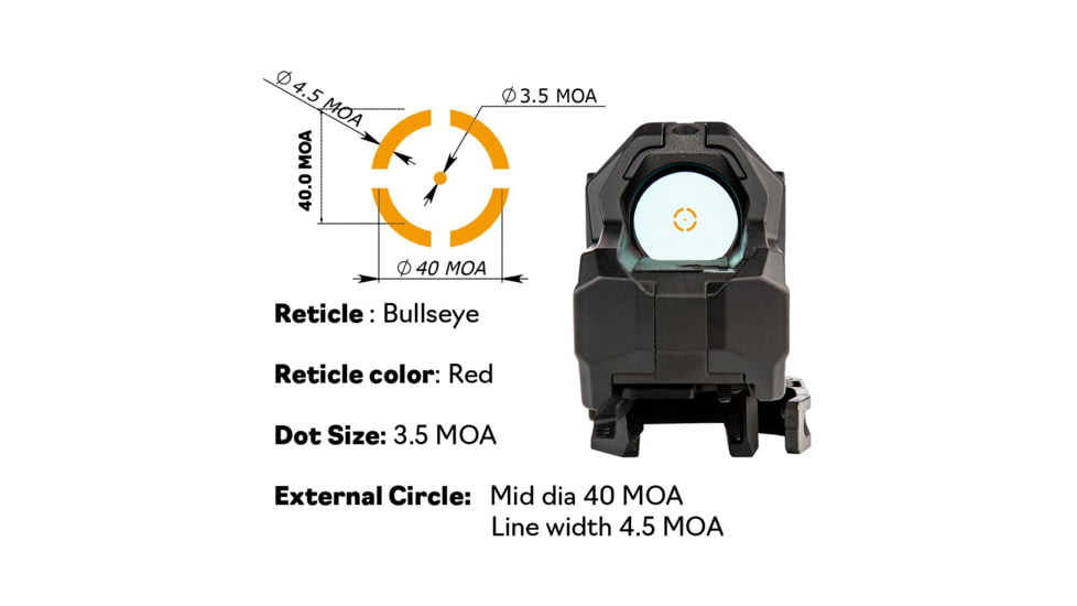 Meprolight M22 PRO Reflex Red Dot Sight, 1x28mm, 3.5/40 MOA Bullseye, Amber, 56223270