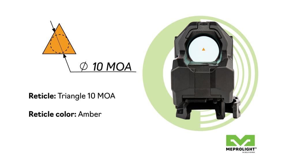 Meprolight M22 PRO Reflex Red Dot Sight, 1x28mm, Triangle 10 MOA, Amber, 56225270