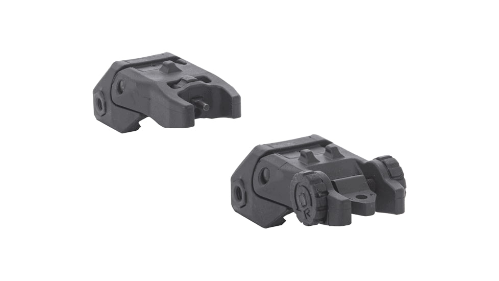 Meprolight MEPRO FUBS - Self-Illuminated Folding Back-Up Rifle Sights, 2 Dot Rear / 1 Dot Front, Black, 404100
