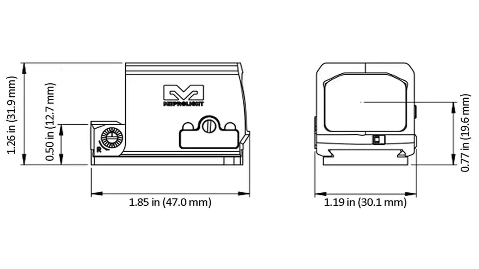 Meprolight MPO PRO-F 1x 0.95x0.7in Reflex Red Dot Sight