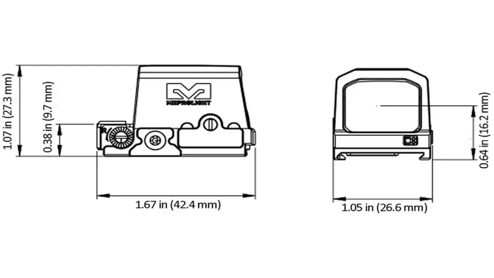 Meprolight MPO PRO-S 1x 0.78x0.60in Reflex Red Dot Sight
