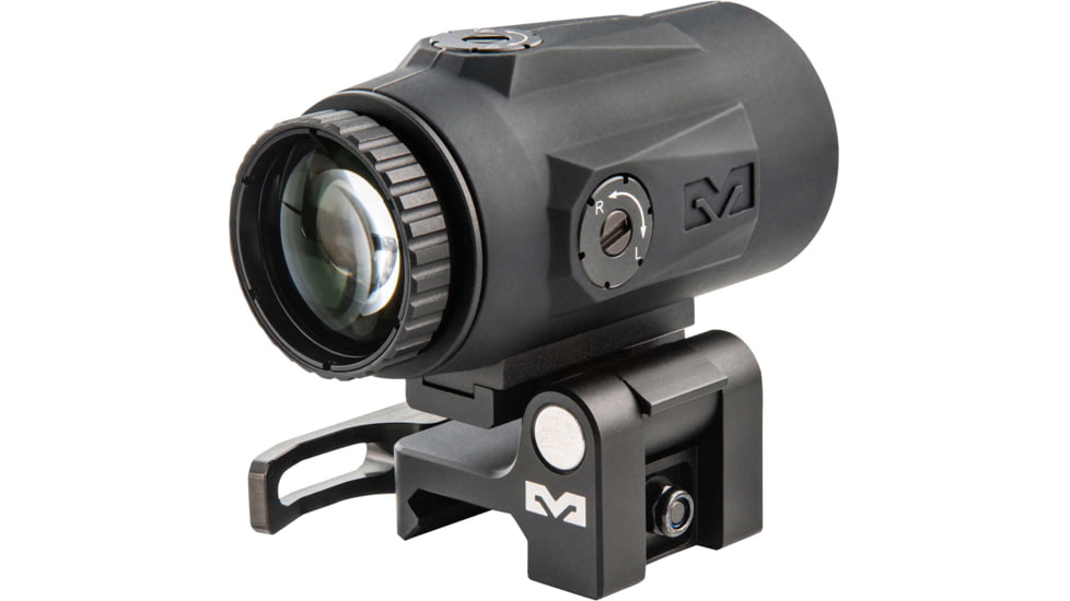 Meprolight MMX4 4x24mm Micro Magnifier w/ Quick Flip, QD Picatinny, Black, 3.2x1.4x1.74 inch, 8016000200