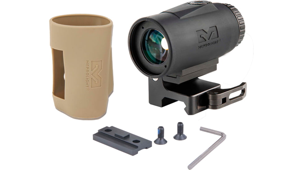 Meprolight MMX4 4x24mm Micro Magnifier w/ Quick Flip, QD Picatinny, Black, 3.2x1.4x1.74 inch, 8016000200