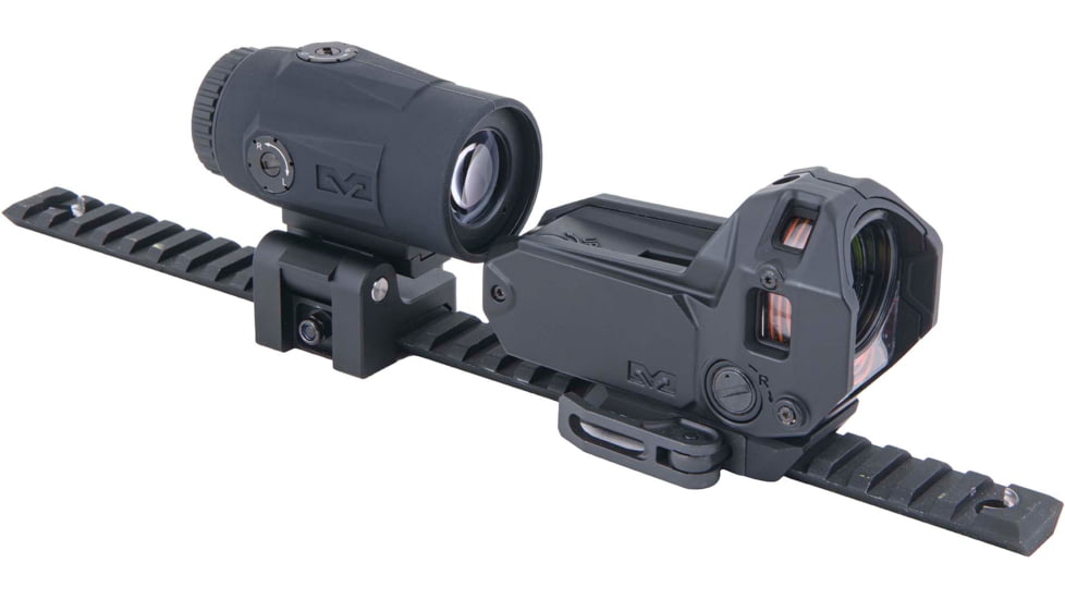 Meprolight MMX4 4x24mm Micro Magnifier w/ Quick Flip, QD Picatinny, Black, 3.2x1.4x1.74 inch, 8016000200