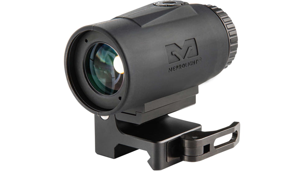 Meprolight MMX4 4x24mm Micro Magnifier w/ Quick Flip, QD Picatinny, Black, 3.2x1.4x1.74 inch, 8016000200