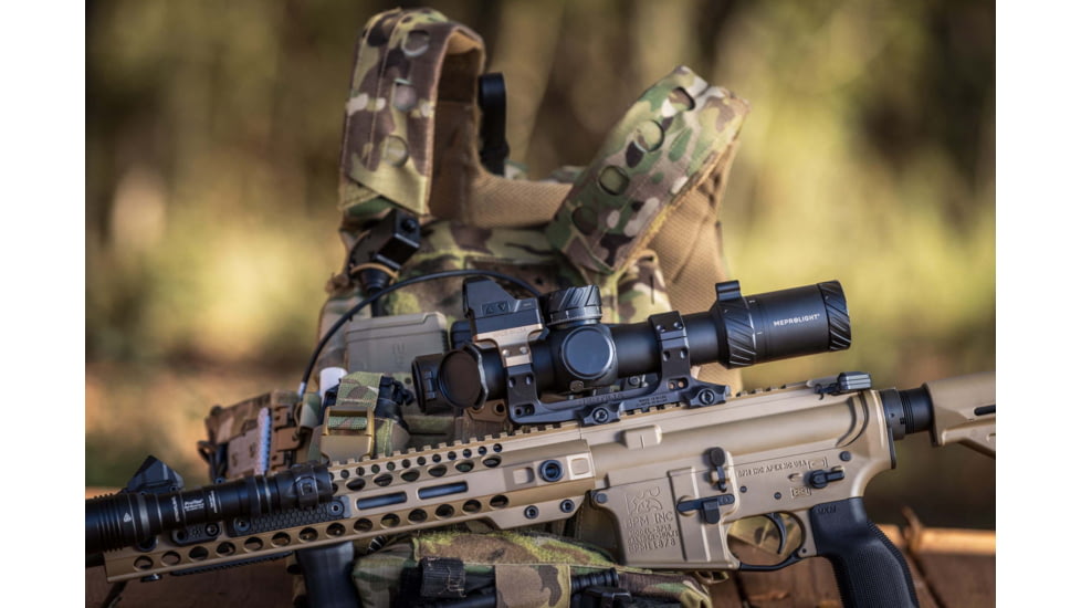 Meprolight MVO 1-8x28mm 34mm Tube Rifle Scope, First Focal Plane, Etched Glass M1 MRAD, Black, 901245701