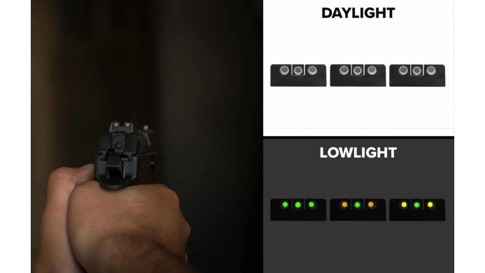 Meprolight Self Illuminated Tru-Dot Fixed Night Sights For Smith &amp; Wesson M&amp;P C.O.R.E, ML11790