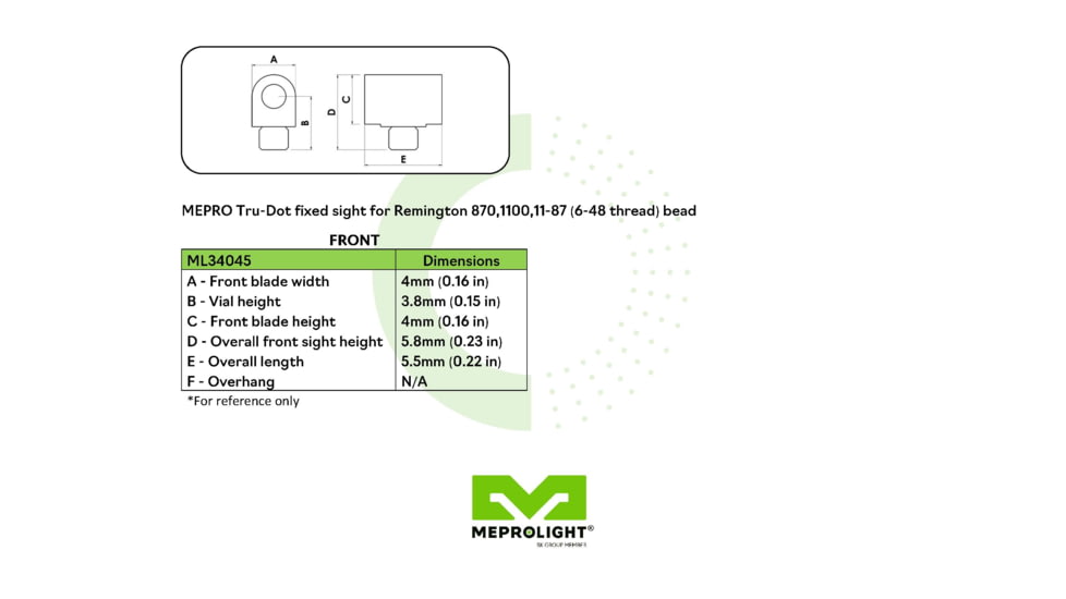 Meprolight Tru-Dot Shotgun Bead Night Sight - Remington 870, 1100, 11-87 Shotguns 34045, 1340453101