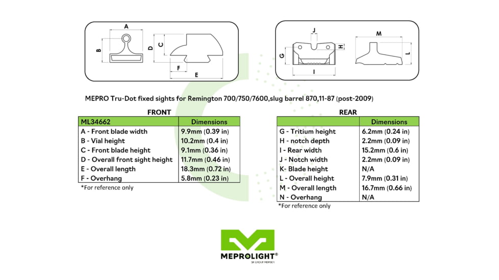 Meprolight Tru-Dot Shotgun Bead Night Sight - Remington Border Patrol after 2009 ML34662, 1346623101
