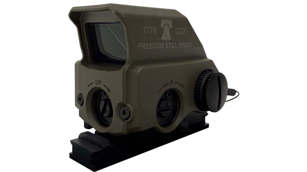 Meprolight TRU Vision Limited Addition 250th Anniversary Freedom Rings Reflex Red Dot Sight, 29x20mm, 2/65 MOA Speed Ring, Olive Drab Green, 650255015206