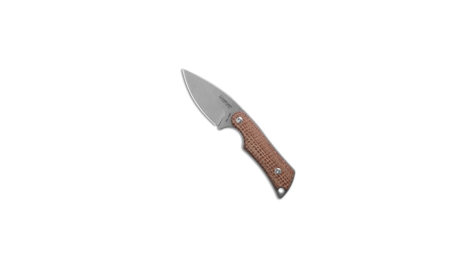 Mercury Mercury Kali Fixed Blade Knife Red Burlap Micarta 2.4" Stonewash, Brown/Red, Bohler N690, adult, BHQ-214303