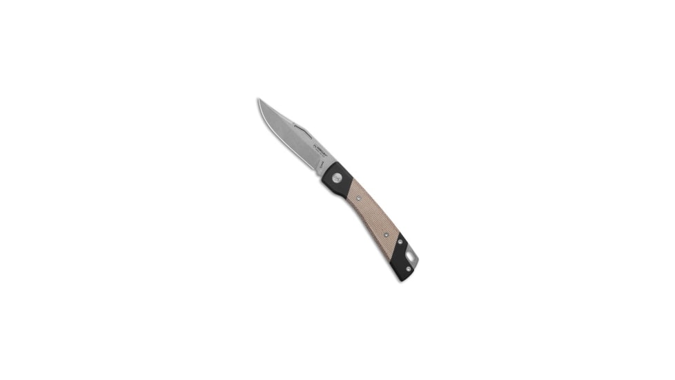 Mercury Mercury LUC Slip Joint Knife Natural Canvas Micarta/Aluminum 2.2" SW, Black/Tan, Elmax, adult, BHQ-214308