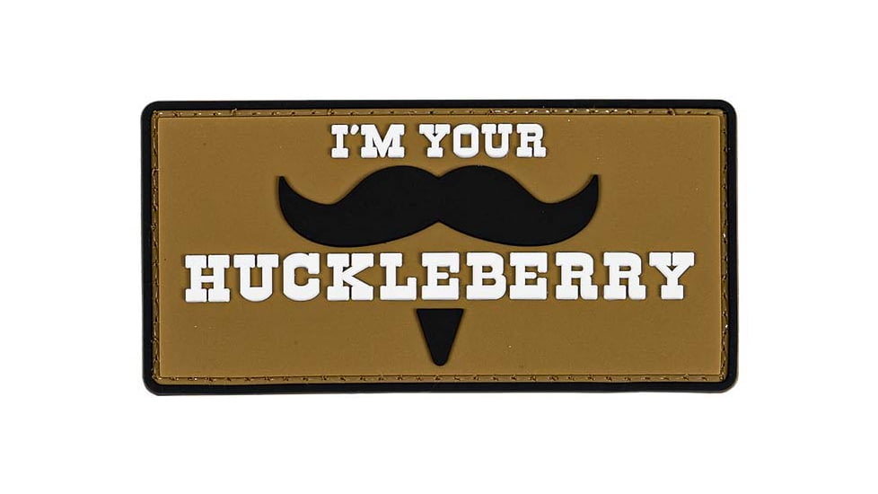 Merica Life Im Your Huckleberry Mustache Patch, 4 x 1.75, H-MUSTACHE