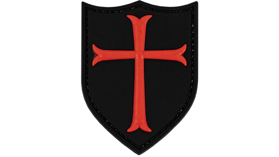 Merica Life Knights Templar Cross Black &amp; Red Patch, 2.1 x 2.75, KTC
