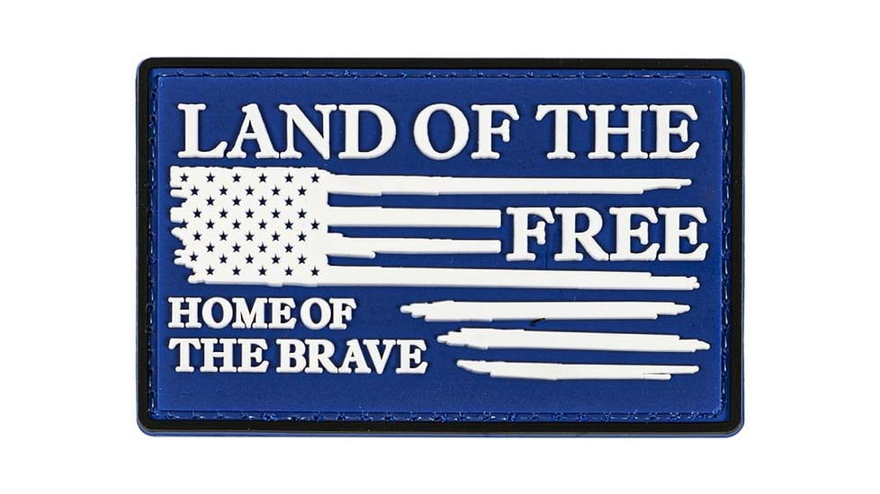 Merica Life Land of the Free, Home of the Brave Patch, 3 x 2, LOF-HOB-BLUE