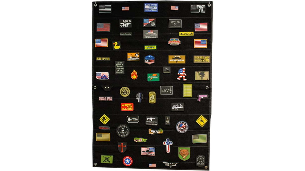 Merica Life Large Patch Collector Board - Hook &amp; Loop Patch Panel, Black, 27.5 x 39.3, ML-PP-LRG-BLK