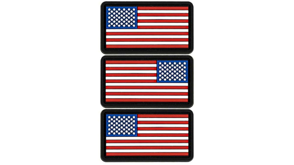 Merica Life Mini US Flag Patches Set - Two Forward Flags/One Reverse, 1.75 x 1, MINI-USFLAGS-COMBO