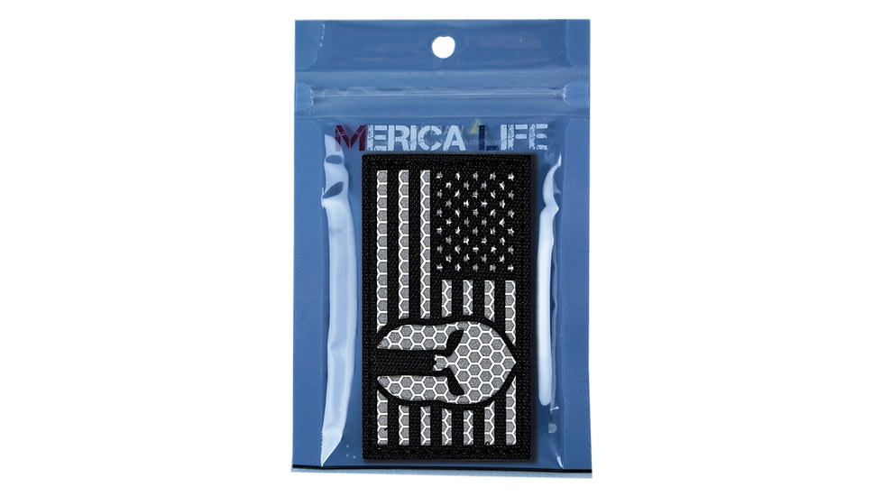 Merica Life Reflective Fabric US Flag w/ Molon Labe Spartan Patch, 3 x 2in, REF-USFLAG-SPARTAN